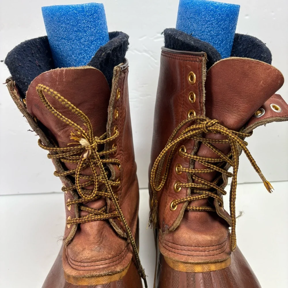 Vintage Arctic Comet Snow Duck Winter Boots Brown Leather Mens size 10